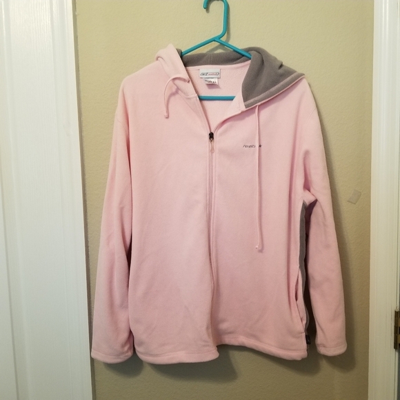 Reebok Jackets & Blazers - Reebox Womens Fleece Zip Up Hoodie Size XL Pink/Gray